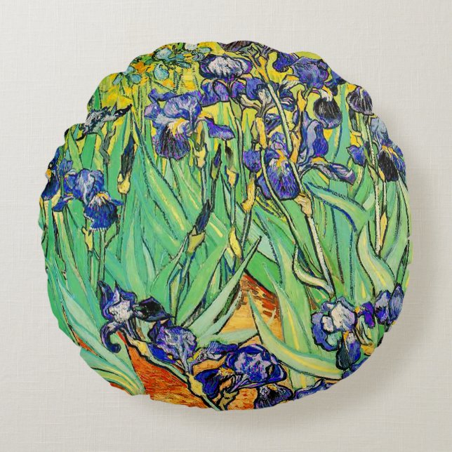 PixDezines van gogh iris/st. remy Round Cushion (Front)