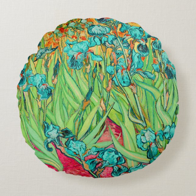 PixDezines van gogh iris/st. remy Round Cushion (Front)