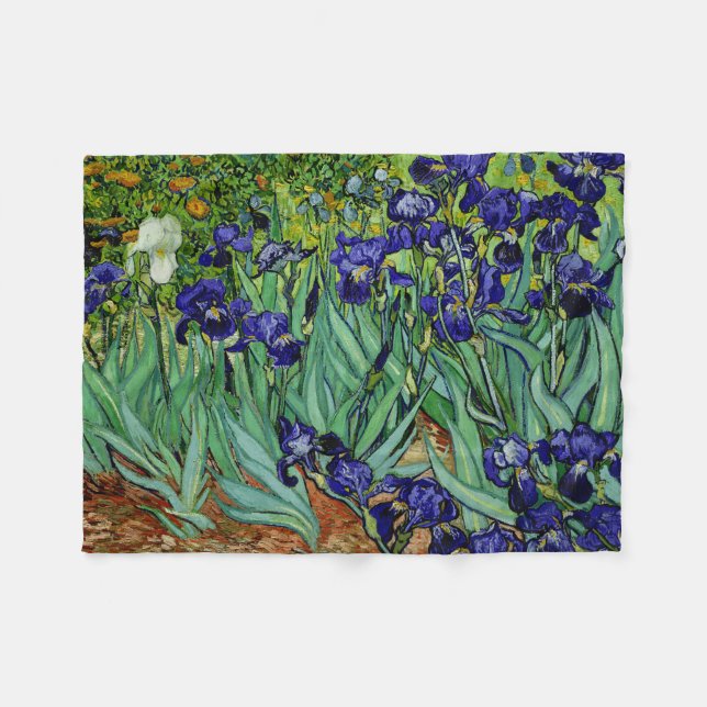 PixDezines van gogh/purple irises/st. remy Fleece Blanket (Front (Horizontal))