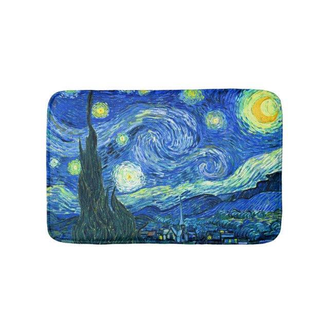 PixDezines van gogh starry night/st. remy Bath Mat (Front)