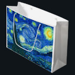 PixDezines van gogh starry night/st. remy Large Gift Bag<br><div class="desc">Van Gogh's famous painting,  "The Starry Night." Painted during his stay at the Saint Remy asylum in the 1880's,  van Gogh depicted the rolling hills and cypress trees he saw from his window.  Digitally enhanced by PixDezines.  Copyright © 2008-2016 PixDezines.com™ and PixDezines™ on zazzle.com. All rights reserved.</div>