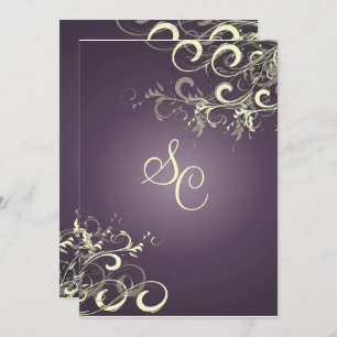 PixDezines VANILLA SWIRLS/DARK PURPLE/DIY Bckgrnd Invitation