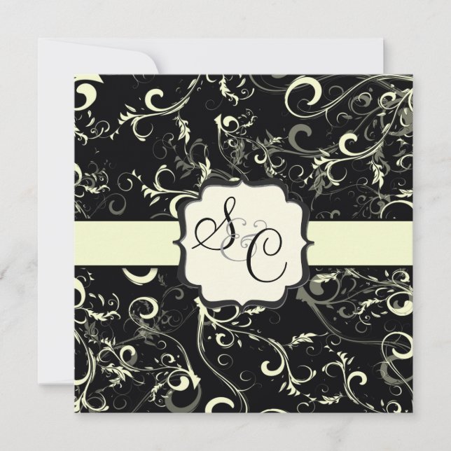 PixDezines vanilla swirls/diy background colour Invitation (Front)