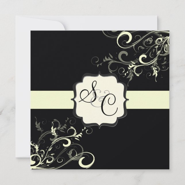 PixDezines vanilla swirls/diy background colour Invitation (Front)