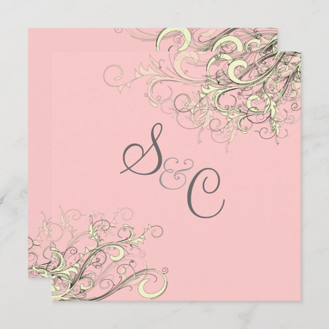 PixDezines VANILLA SWIRLS/DIY BACKGROUND Invitation (Front/Back)