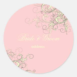 PixDezines vanilla swirls/diy cupcake pink Classic Round Sticker
