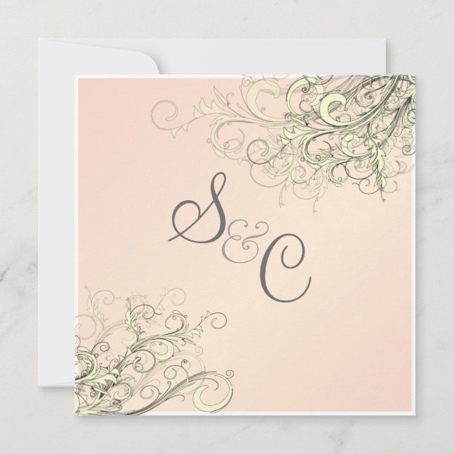 PixDezines vanilla swirls/diy cupcake pink Invitation (Front)