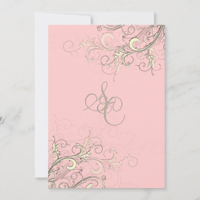 PixDezines vanilla swirls/diy cupcake pink Invitation (Front)