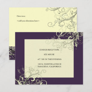 PixDezines Vanilla Swirls/DIY Dark Purple Bckgrnd Invitation