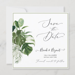 PixDezines Variegated Monstera n Tropical Foliage Invitation
