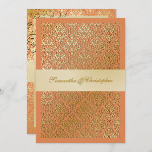 PixDezines vavin damask/champagne/diy background Invitation