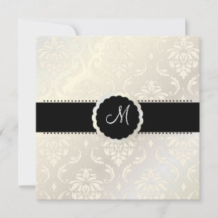 PixDezines Vendome Damask / Black + White Invitation