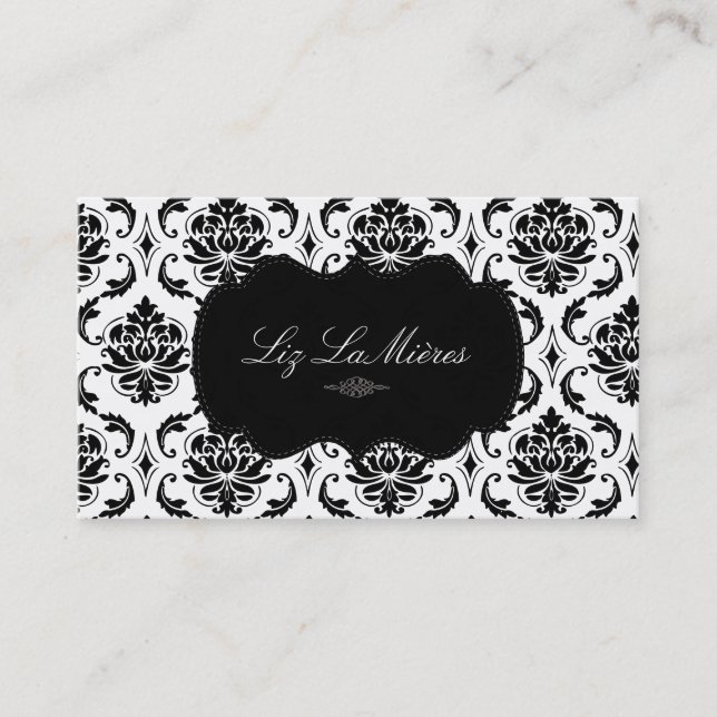 PixDezines Vendome Damask Business Card (Front)