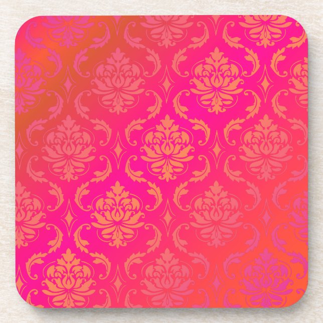 PixDezines Vendome Damask/DIY background colour Coaster (Front)