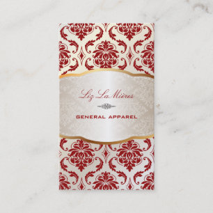 PixDezines vendome damask/red Business Card