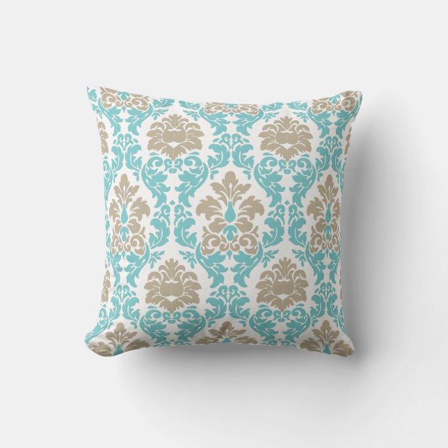 PixDezines versailles damask/diy background colour Cushion (Front)