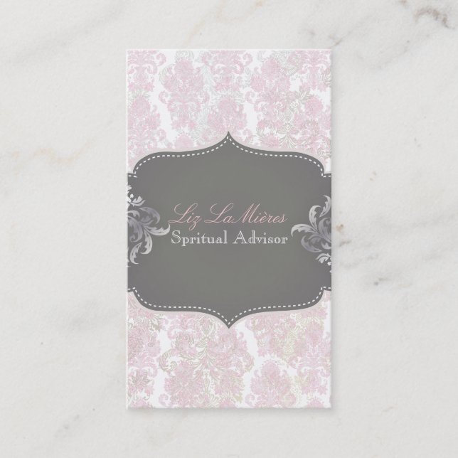 PixDezines Victorian Damask/DIY background colour Business Card (Front)