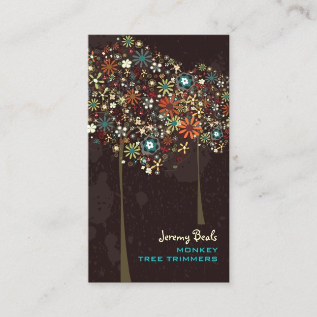 PixDezines Vintage Autumn Blooms/DIY colour!! Business Card (Front)