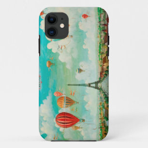 PixDezines vintage balloons/eiffel/paris iPhone 11 Case