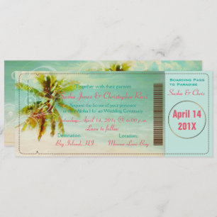 PixDezines Vintage Beach Boarding Pass Invitation