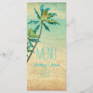 PixDezines Vintage Beach/Palm Trees Menu/Faux Gold Menu