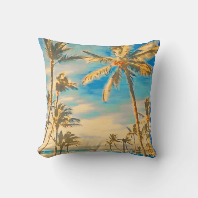 PixDezines vintage beach scene Cushion (Front)