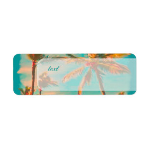 PixDezines vintage beach scene Return Address Label