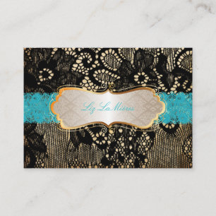 PixDezines VINTAGE BLACK LACE/FAUX PARCHMENT Business Card