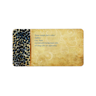 PixDezines vintage blue cheetah Label