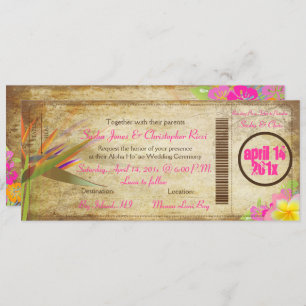 PixDezines Vintage Boarding Pass/Bird of Paradise Invitation