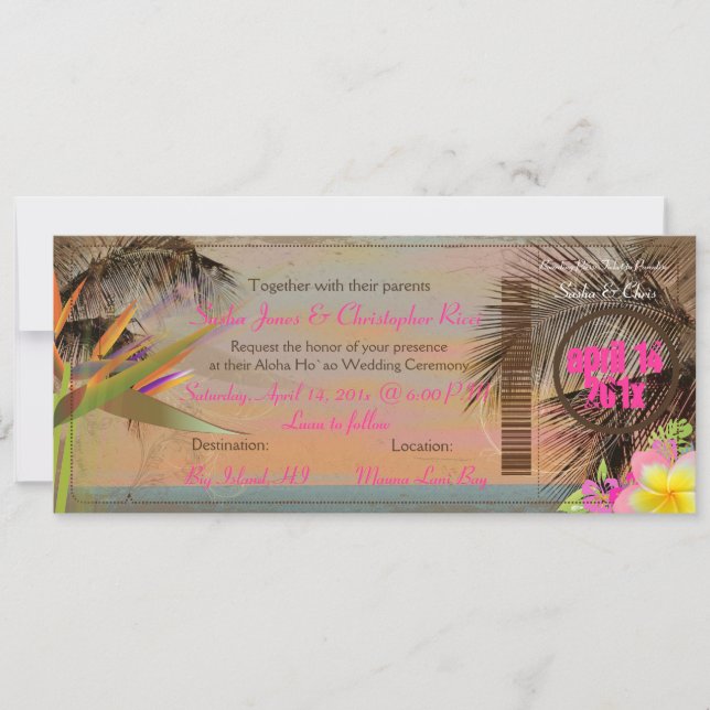 PixDezines vintage boarding pass/bird of paradise Invitation (Front)
