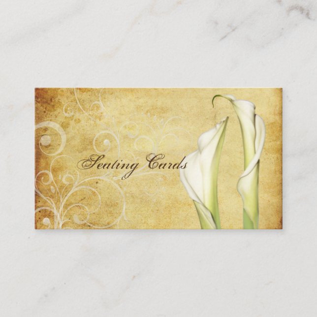 PixDezines Vintage Calla Lillies, Seating Cards (Front)