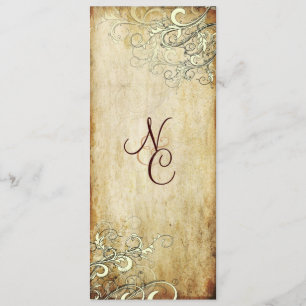 PixDezines vintage cream swirls wedding programs
