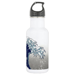 PixDezines Vintage, Great Wave, Hokusai 葛飾北斎の神奈川沖浪 532 Ml Water Bottle