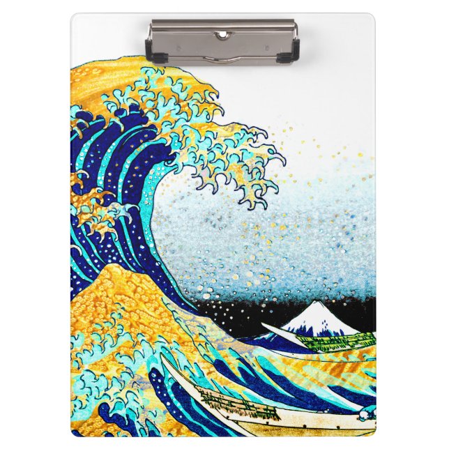 PixDezines Vintage, Great Wave, Hokusai 葛飾北斎の神奈川沖浪 Clipboard (Front)