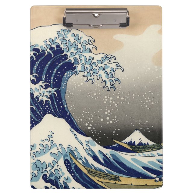 PixDezines Vintage, Great Wave, Hokusai 葛飾北斎の神奈川沖浪 Clipboard (Front)