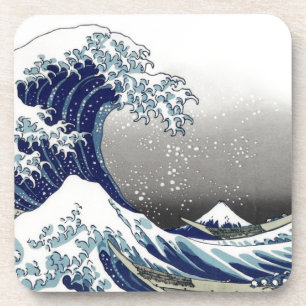 PixDezines Vintage, Great Wave, Hokusai 葛飾北斎の神奈川沖浪 Coaster