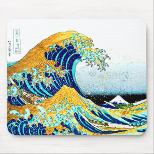 PixDezines Vintage, Great Wave, Hokusai 葛飾北斎の神奈川沖浪 Mouse Pad