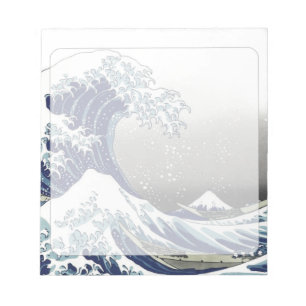 PixDezines Vintage, Great Wave, Hokusai 葛飾北斎の神奈川沖浪 Notepad