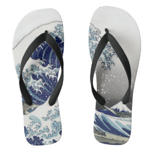 PixDezines Vintage, Great Wave, Hokusai 葛飾北斎の神奈川沖浪 Thongs