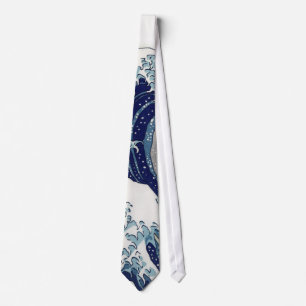 PixDezines Vintage, Great Wave, Hokusai 葛飾北斎の神奈川沖浪 Tie