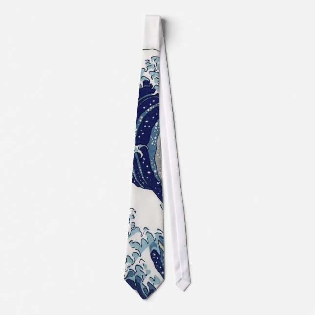 PixDezines Vintage, Great Wave, Hokusai 葛飾北斎の神奈川沖浪 Tie (Front)