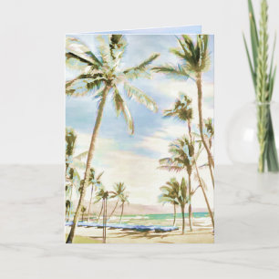 PixDezines Vintage Hawaii/Breezy Blue Thank You Card