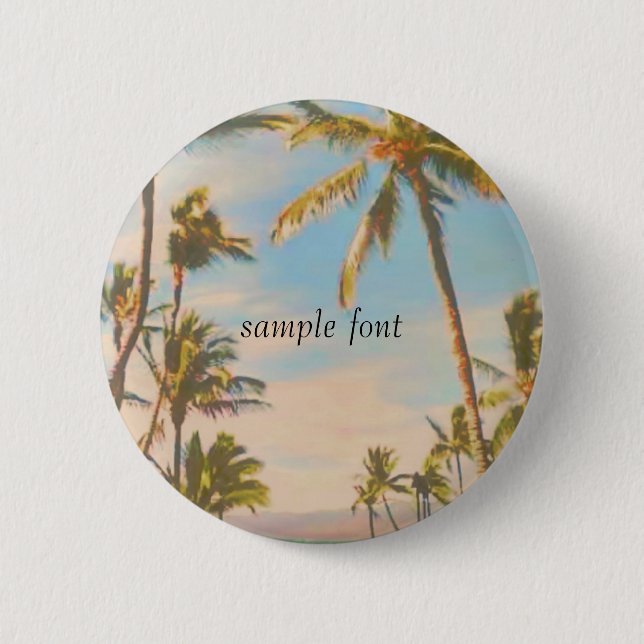 PixDezines vintage hawaiian beach 6 Cm Round Badge (Front)