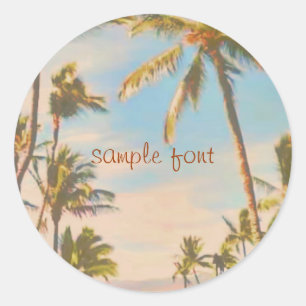 PixDezines vintage hawaiian beach Classic Round Sticker