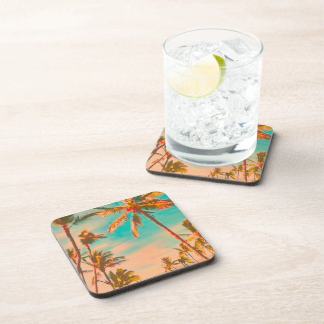 PixDezines vintage hawaiian beach Coaster (Right Side)