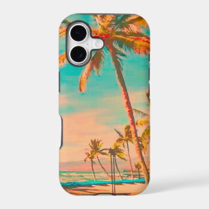 PixDezines Vintage Hawaiian Beach Scene/teal