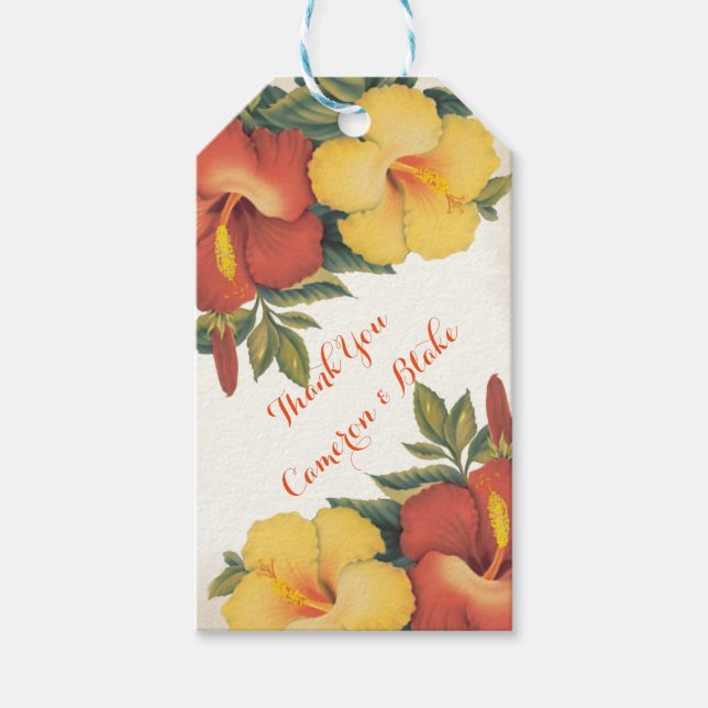 PixDezines vintage/hibiscus/ Gift Tags (Front)