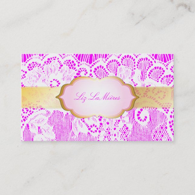 PixDezines Vintage Lace-Up/white Business Card (Front)