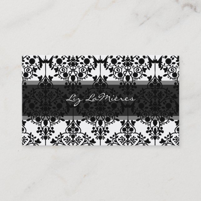 PixDezines vintage leila damask/diy background Business Card (Front)